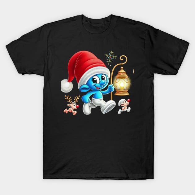 Christmas Santa with Lamp ii T-Shirt by fadinstitute